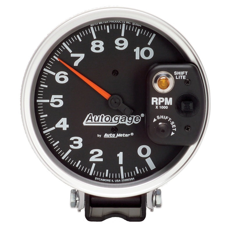 Autometer Gauge, Tachometer, 5", 10K Rpm, Pedestal W/ Int. Shift Light, Black 233903 Photo - Primary