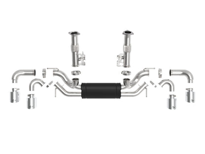 aFe MACH Force-Xp 2-1/2in 304SS Cat-Back 2020 Chevy Corvette (C8) 6.2L - Polished Tip 49-34127-P 49-34127-P Photo - Unmounted