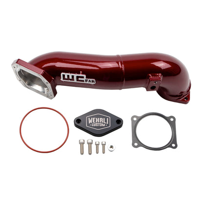 Wehrli 11-16 LML Duramax Passenger Side Upper Crossover Intercooler Pipe Kit - WCFab Red WCF100328-RED WCF100328-RED Photo - Primary