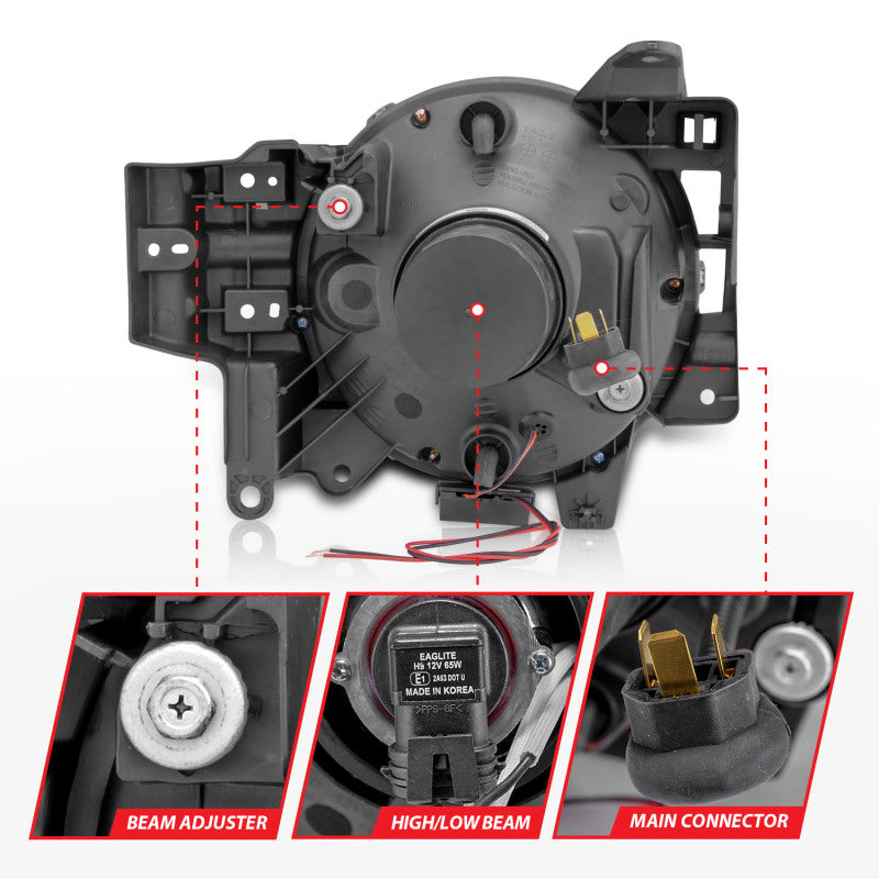 Anzo 2007-2013 Toyota Fj Cruiser Projector Headlights w/ Halo Chrome 111115 Photo - Unmounted