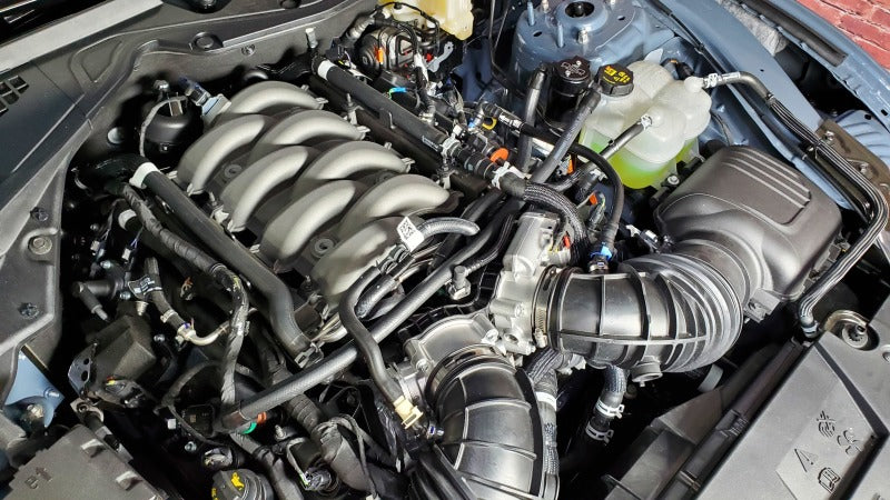 J&L 2024 Ford Mustang 5.0L Oil Separator 3.0 PCV Side - Black Anodized 3091P-B 3091P-B Photo - Mounted