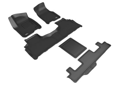 3D MAXpider 2021 Chevrolet Tahoe / GMC Yukon 7-Seats Kagu 1st 2nd 3rd Row Floormats - Black L1CH09301509 L1CH09301509 Photo - Primary
