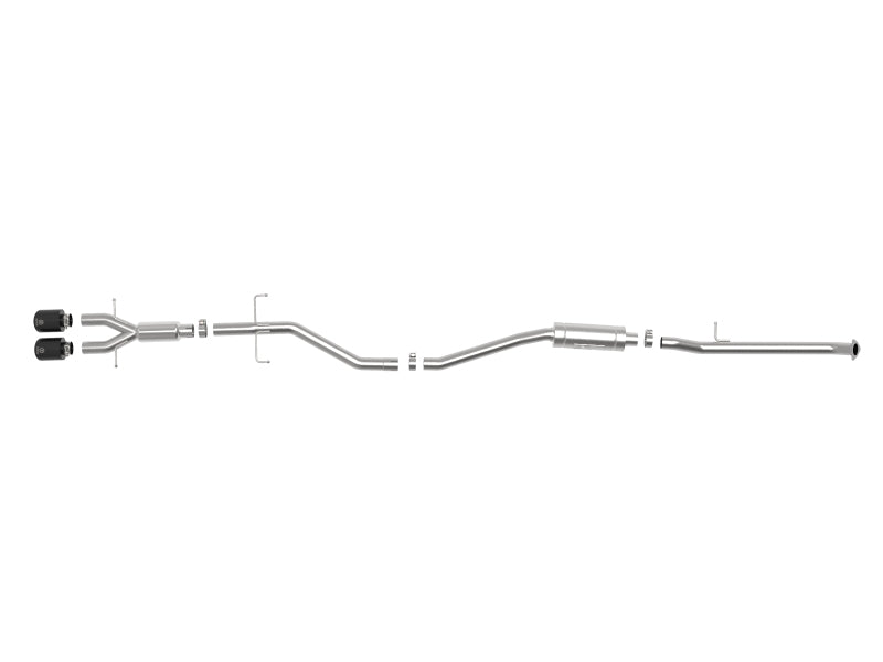 aFe Takeda 2.5in 304SS Cat-Back Exhaust System w/ Black Tips 17-20 Honda Civic Si Sedan I4 1.5L 49-36619-B 49-36619-B Photo - Unmounted