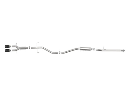 aFe Takeda 2.5in 304SS Cat-Back Exhaust System w/ Black Tips 17-20 Honda Civic Si Sedan I4 1.5L 49-36619-B 49-36619-B Photo - Unmounted