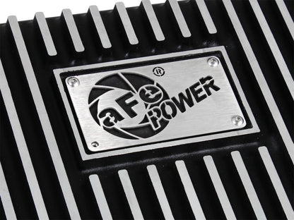 aFe Transmission Pan, Black w/ Machined Fins: Ford Trucks 93-08 (AODE/4R70 46-70222 Photo - Unmounted