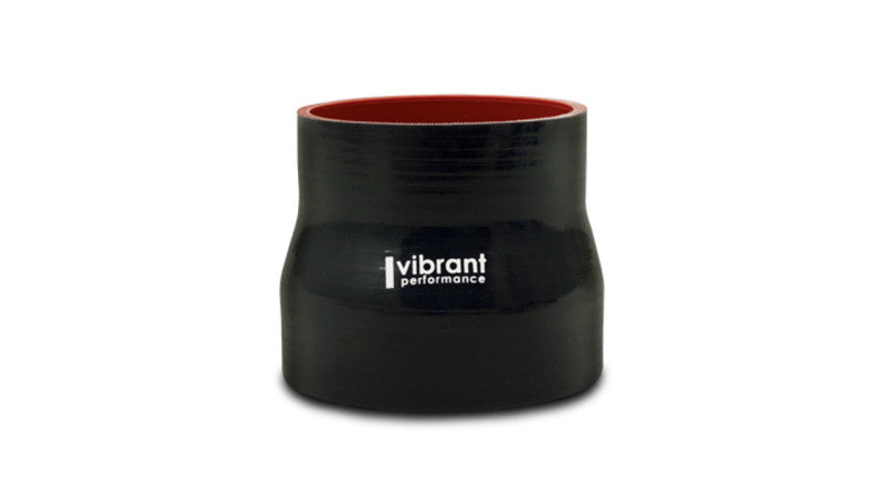 Vibrant 3.5in I.D. x 4.250in I.D. x 4.5in Long 4 Ply Gloss Black Silicone Transition Hose 19748 19748 User 1