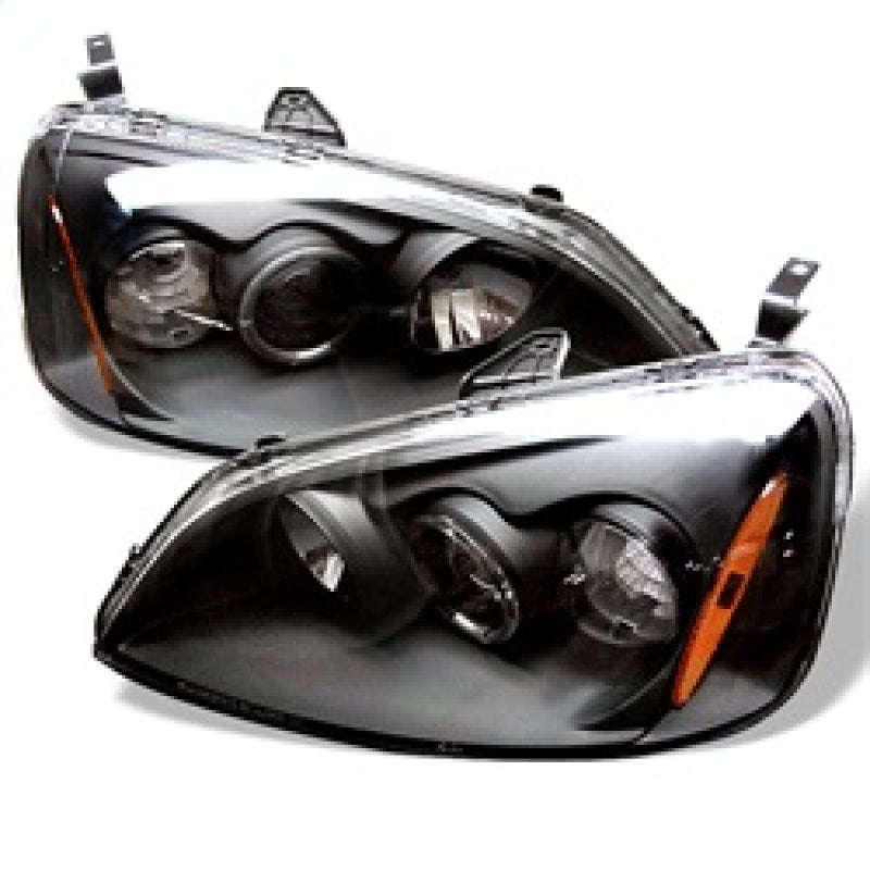 Spyder Honda Civic 01-03 2/4DR Projector Headlights - LED Halo Amber Reflector Blk PRO-YD-HC01-AM-BK 5010759 5010759 Photo - Primary