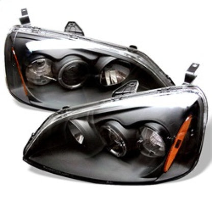 Spyder Honda Civic 01-03 2/4DR Projector Headlights - LED Halo Amber Reflector Blk PRO-YD-HC01-AM-BK 5010759 5010759 Photo - Primary