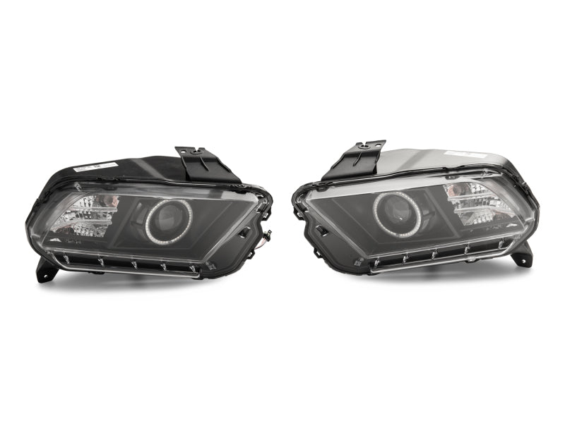 Raxiom 13-14 Ford Mustang LED Halo Projector Headlights- Black Housing (Clear Lens) 408997 408997 Photo - Close Up