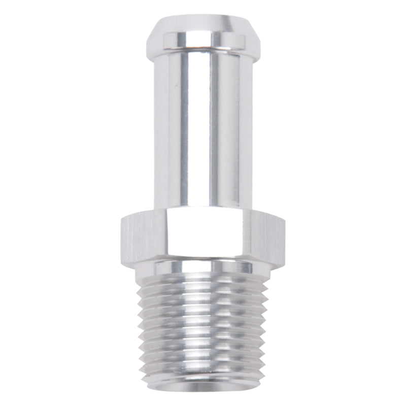 Edelbrock Hose End, Straight, 3/8" NPT to 1/2" Barb, Clear Anodize 8115 Photo - Primary