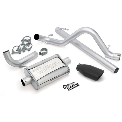 Banks Power 07-11 Jeep 3.8L Wrangler - 2dr Monster Exhaust System - SS Single Exhaust w/ Black Tip 51321-B 51321-B Photo - Primary