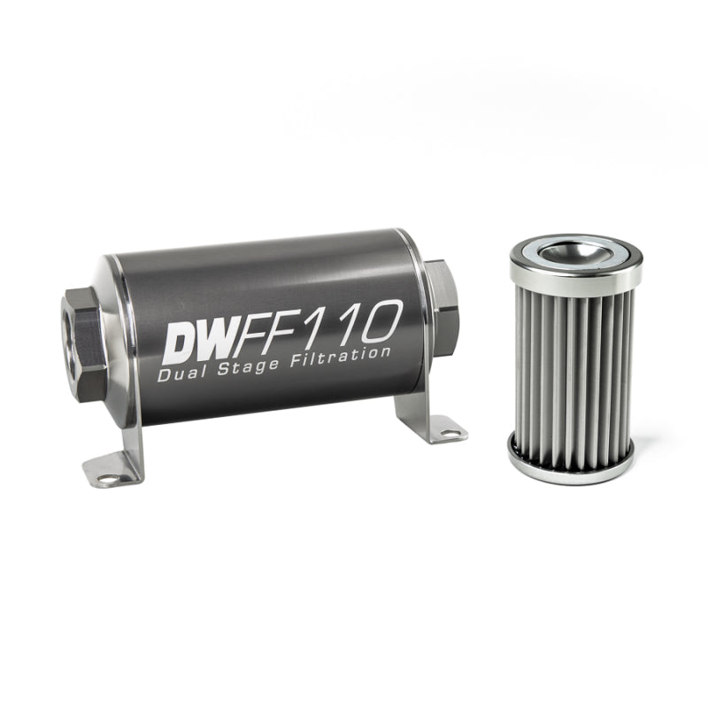 DeatschWerks '-10AN Female, 5 micron, 110mm In-line fuel filter kit 8-03-110-005K Photo - Primary