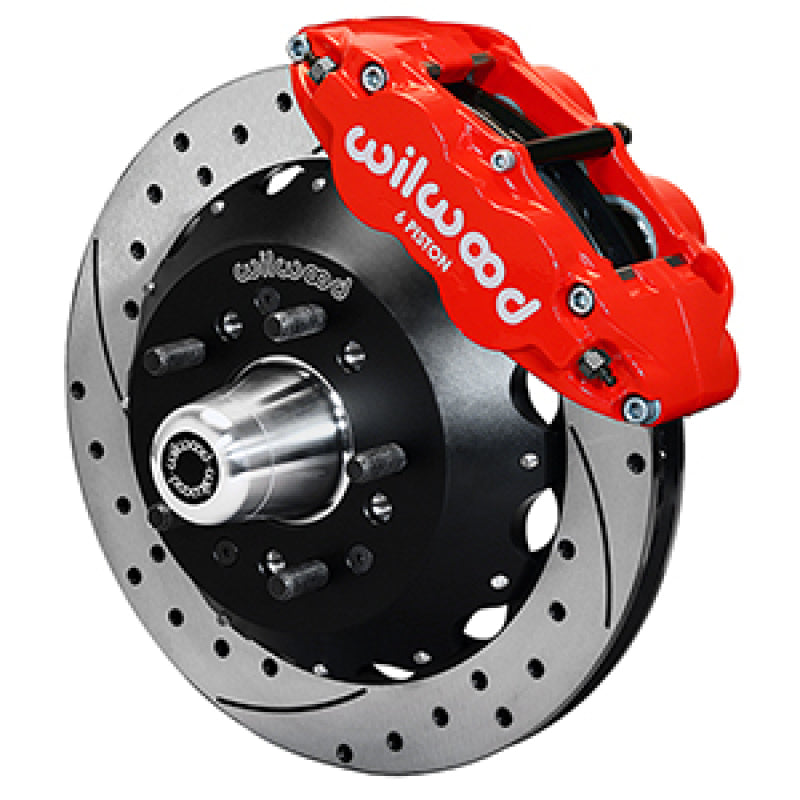 Wilwood 55-57 Chevy Bel Air Superlite 6R Kit, 5 x 4.50in/4.75in Hub - 12.88in D&S Rotor - Red 140-16908-DR