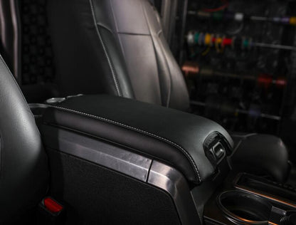 PRP Seats PRP 10-14 Ford Raptor  Center Console Cover- Black with Silver Stitch B107-06 B107-06 Photo - Close Up