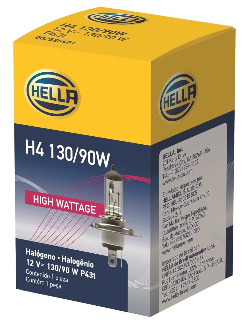 Hella H4 12V 130/90W Halogen Headlight Bulb - Universal H4 130/90W H4 130/90W Photo - in package