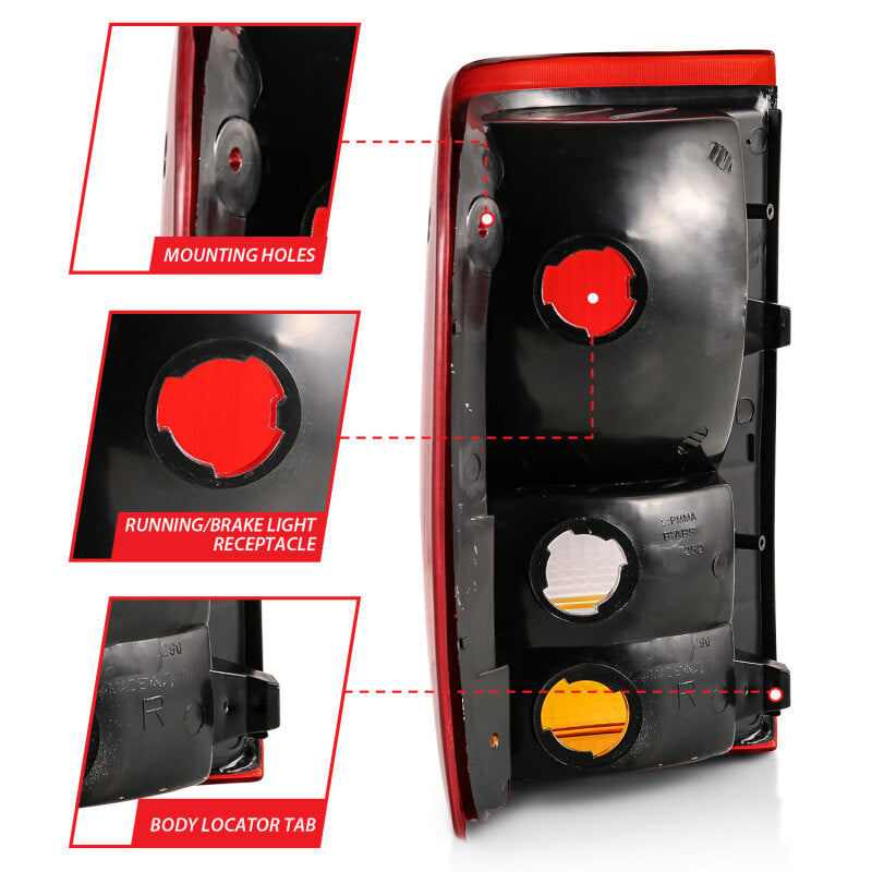 ANZO 1993-1997 Ford Ranger Tail Light Red/Cear (OE) 311310 311310 Photo - Unmounted