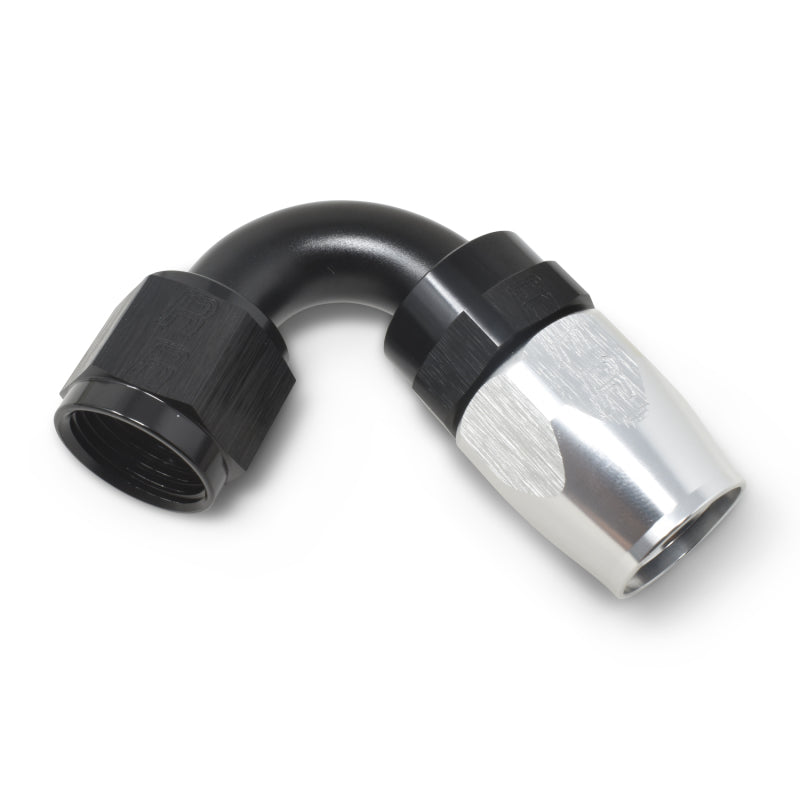Russell Hose End #12 An Swivel 120 Degree Tight Radius Clr/Black Anodized 613433 Photo - out of package