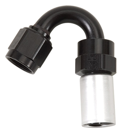 Russell #12 Crimp-on 150° Tight Radius Hose End - Black / Silver 610683 Photo - Primary