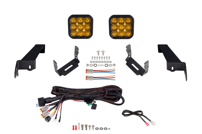 Diode Dynamics 18-21 Jeep JL Wrangler SS5 Bumper LED Pod Light Kit - Sport Yellow Driving DD7290 DD7290 Photo - Primary