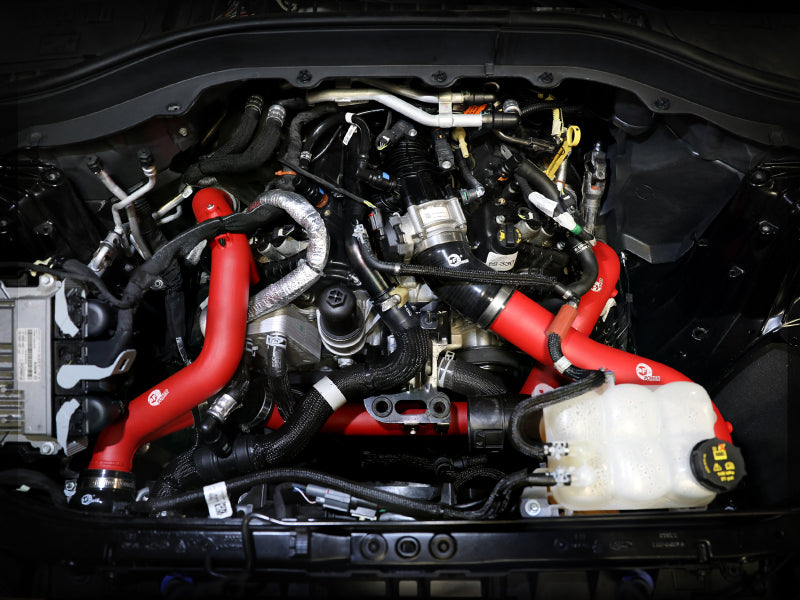 aFe 22-23 Ford Explorer BladeRunner Aluminum Hot and Cold Charge Pipe Kit - Red 46-20674-R 46-20674-R Photo - Mounted