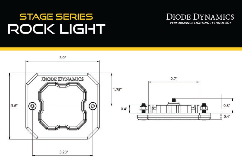 Diode Dynamics Stage Series Rock Light Flush Mount Adapter Kit (one) DD7463 DD7463 User 3