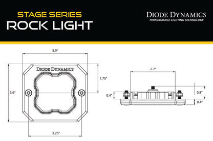 Diode Dynamics Stage Series Rock Light Flush Mount Adapter Kit (one) DD7463 DD7463 User 3