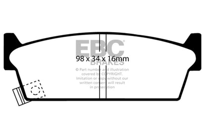 EBC 90-93 Infiniti M30 3.0L Ultimax2 Rear Brake Pads UD479 UD479 Photo - Primary