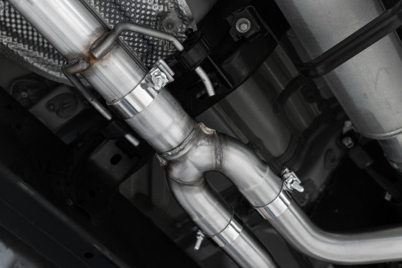 MBRP 2022 Toyota Tundra 3.5L Dual Cat-back 4in Single Side Exit Rolled Tip - Aluminized Steel S5301AL S5301AL Photo - Close Up