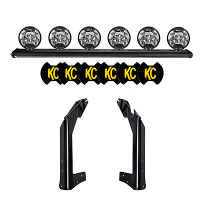 KC HiLiTES 07-18 Jeep JK 50in. Overhead Xross Bar Kit w/(6) SlimLite LED Lights 300W - Black 97063 97063 Photo - Primary