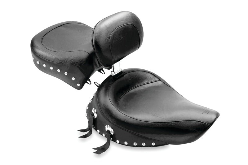 Mustang Motorcycle Mustang 91-05 Harley Dyna Wide Touring Recessed Passenger Seat w/Studs - Black 79119 79119 Photo - Primary