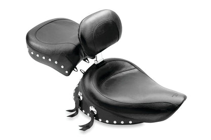 Mustang Motorcycle Mustang 91-05 Harley Dyna Wide Touring Recessed Passenger Seat w/Studs - Black 79119 79119 Photo - Primary