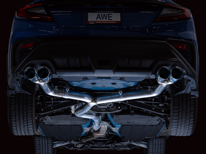 AWE Tuning 2022+ VB Subaru WRX Track Edition Exhaust - Chrome Silver Tips 3020-42979 3020-42979 Photo - Mounted