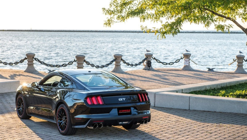 Corsa Performance Cat Back Exhaust Polish Quad Tips for 15-16 Ford Mustang GT 5.0 3in 14335BLK Photo - Mounted