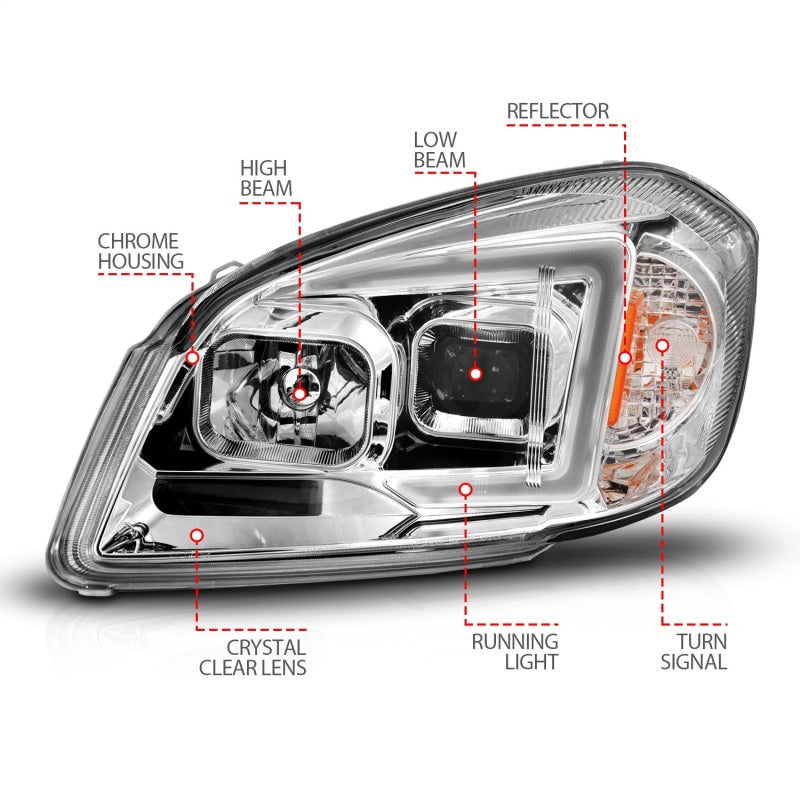 ANZO 05-10 Chevrolet Cobalt / 07-10 Pontiac G5 LED Projector Headlights Black Housing 121576 121576 Photo - Unmounted