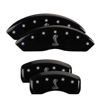 MGP 4 Caliper Covers Engraved Front & Rear Tiffany Snake Black finish silver ch 10017SSNKBK 10017SSNKBK Photo - Primary