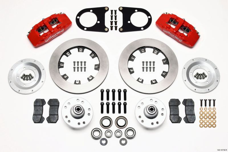 Wilwood Dynapro 6 Front Hub Kit 12.19in Red 37-48 Ford Psgr. Car Spindle 140-10739-R 140-10739-R Photo - Primary