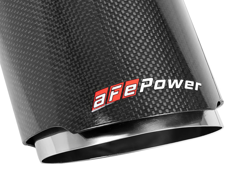 aFe MACH Force-XP 4-1/2in Carbon Fiber OE Replacement Exhaust Tips - 15-19 Dodge Charger/Hellcat 49C32068-C 49C32068-C Photo - Unmounted