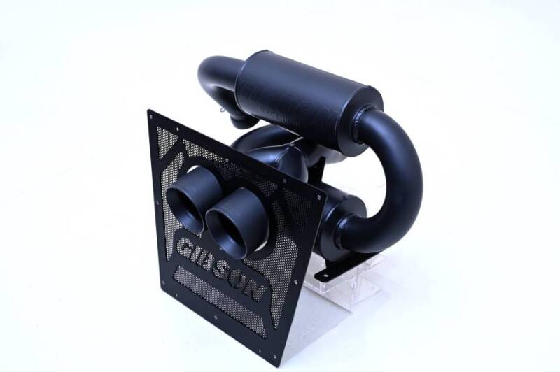 Gibson 2024 Cam-Am Maverick R 4in. T304 Stainless Round Dual Wall Slash-Cut Tip - Black Ceramic 98057 98057 User 1