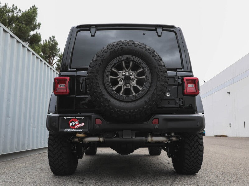 aFe 21-22 Jeep Wrangler JL Vulcan Series Stainless Steel Cat-Back Exhaust System 49-38101 49-38101 Photo - Mounted