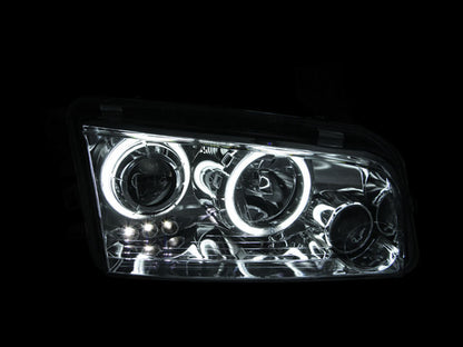 Anzo 2006-2010 Dodge Charger Projector Headlights w/ Halo Chrome (CCFL) 121218 Photo - Mounted