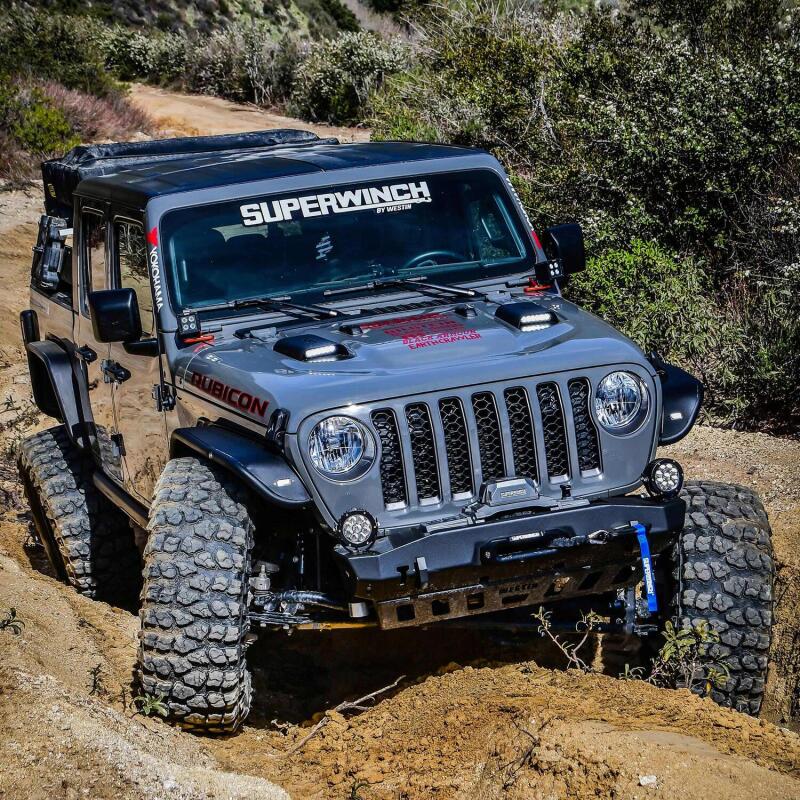 Westin 18-20 Jeep Wrangler JL 2dr LED Hood Scoops - Textured Black 62-41115 62-41115 Photo - Mounted