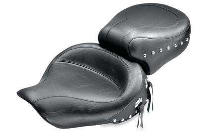 Mustang Motorcycle Mustang 91-05 Harley Dyna Wide Touring 1PC Seat w/Studs - Black 75109 75109 Photo - Primary