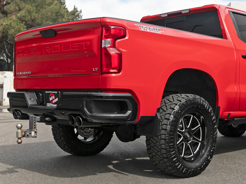 aFe Vulcan Series 3in 304 SS Exhaust Cat-Back w/ Black Tips 2019 GM Silverado/Sierra 1500 V8-5.3L 49-34105-B 49-34105-B Photo - Mounted
