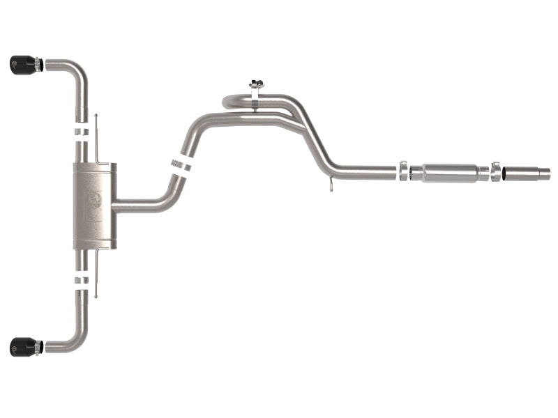 aFe Gemini XV 3in to 2 1/2in 304 SS Cat-Back Exhaust 22-23 Volkswagen GTI (MK8) 2.0L w/ Black Tips 49-36451-B 49-36451-B Photo - Unmounted