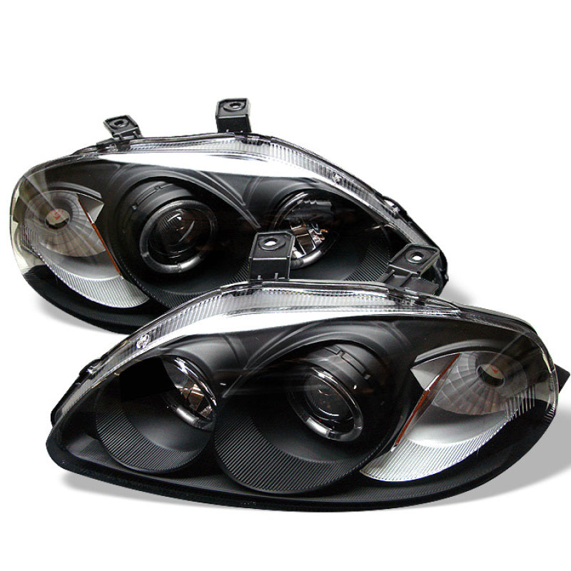 Spyder Honda Civic 96-98 Projector Headlights LED Halo Amber Reflctr Blk PRO-YD-HC96-AM-BK 5010902 5010902 Photo - Primary