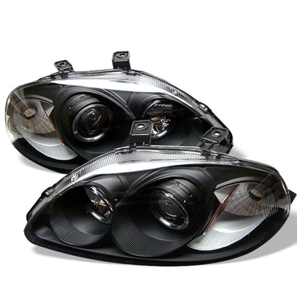 Spyder Honda Civic 96-98 Projector Headlights LED Halo Amber Reflctr Blk PRO-YD-HC96-AM-BK 5010902 5010902 Photo - Primary