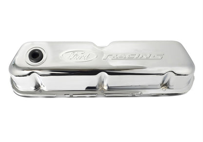 Ford Chrome Steel Valve Cover Set w/Ford Racing Logo FRD302-070 302-070 Photo - Unmounted