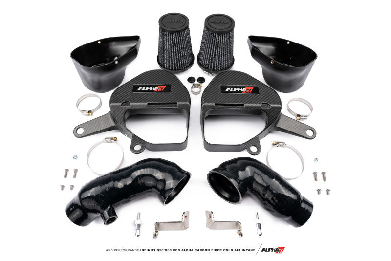 AMS Performance Infiniti Q50/Q60 Red Alpha Matte Carbon Intake Kit ALP.28.08.0001-2