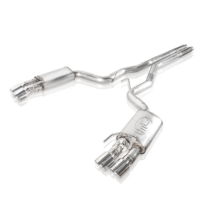 Stainless Works 2018+ Ford Mustang GT 3in Redline Series Catback H-Pipe w/Active Valves & Quad Tips M18CBHFCV M18CBHFCV Photo - Unmounted