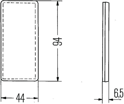 Hella Reflex Reflector Yellow Gr 8Ra 003326041 003326041 Technical Drawing